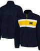 G-III SPORTS BY CARL BANKS Men's G-III Sports by Carl Banks Navy Michigan Wolverines Pinch Runner Half-Zip Top  - 1