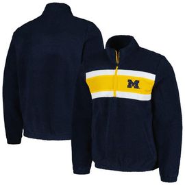 G-III SPORTS BY CARL BANKS Men's G-III Sports by Carl Banks Navy Michigan Wolverines Pinch Runner Half-Zip Top 