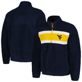 G-III SPORTS BY CARL BANKS Men's G-III Sports by Carl Banks Navy West Virginia Mountaineers Pinch Runner Half-Zip Top 