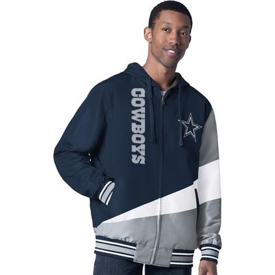 G-III SPORTS BY CARL BANKS Men's G-III Sports by Carl Banks Navy/Charcoal Dallas Cowboys Dual Threat Reversable Full-Zip Hooded Jacket 