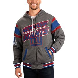 G-III SPORTS BY CARL BANKS Men's G-III Sports by Carl Banks Royal/Gray New York Giants Extreme Full Back Reversible Hoodie Full-Zip Jacket 