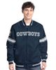 G-III SPORTS BY CARL BANKS Men's G-III Sports by Carl Banks Navy Dallas Cowboys Scout Full-Snap Varsity Jacket  - 1