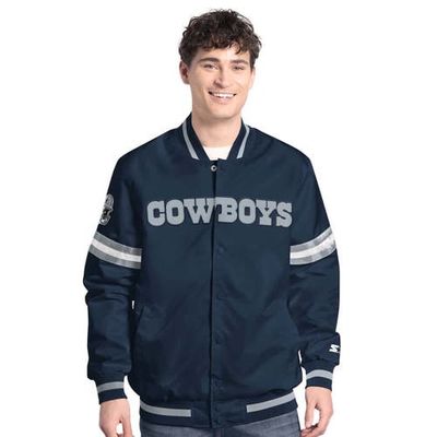 G-III SPORTS BY CARL BANKS Men's G-III Sports by Carl Banks Navy Dallas Cowboys Scout Full-Snap Varsity Jacket 