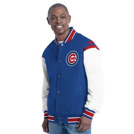 G-III SPORTS BY CARL BANKS Men's G-III Sports by Carl Banks Royal Chicago Cubs Recruit Commemorative Full-Snap Varsity Jacket 