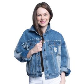 G-III SPORTS BY CARL BANKS Women's G-III Sports by Carl Banks Seattle Kraken Buzzer Beater Button-Up Denim Jacket