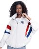 G-III SPORTS BY CARL BANKS Women's G-III Sports by Carl Banks White New York Rangers Game News Oversized Full-Zip Hoodie Jacket  - 1