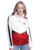 G-III SPORTS BY CARL BANKS Women's G-III Sports by Carl Banks White/Navy Cleveland Guardians Rally Rhinestone Raglan Full-Zip Track Jacket  - 1