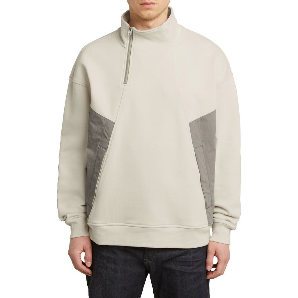 G-STAR G-STAR Asymmetric Colorblock Organic Cotton Half-Zip Sweatshirt