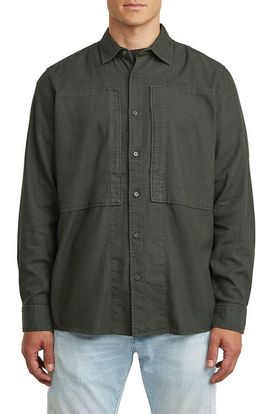 G-STAR G-STAR Paneled Cotton Blend Button-Up Shirt