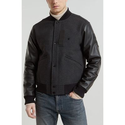 G-STAR G-STAR Wool Blend & Leather Varsity Jacket