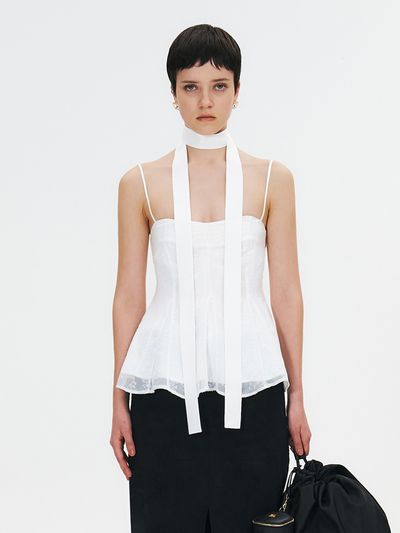 GABRIEL LEE Double-layered Sheer Camisole Blouse with Strap