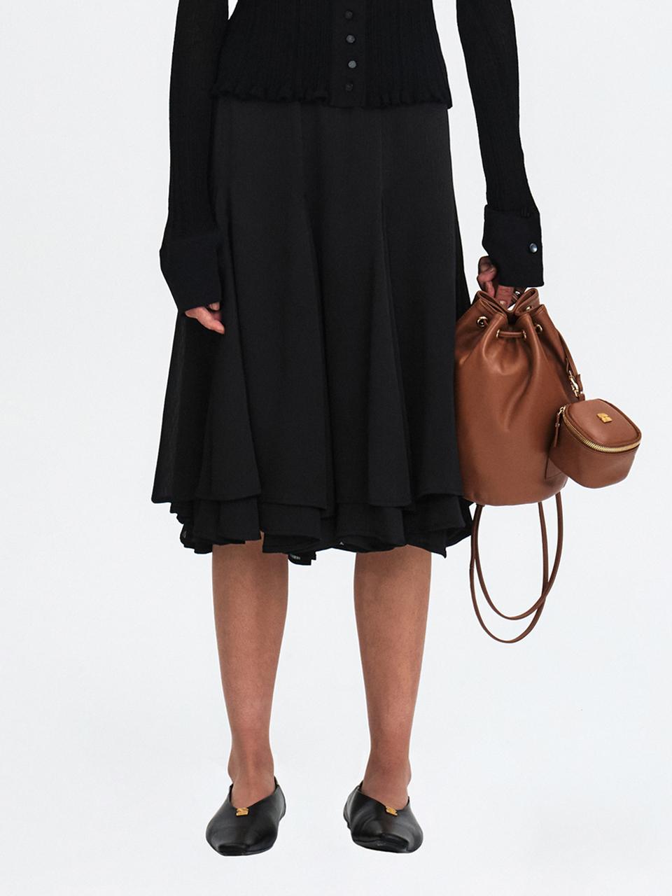 GABRIEL LEE DOUBLE LAYERED SHEER SKIRT [BLACK]