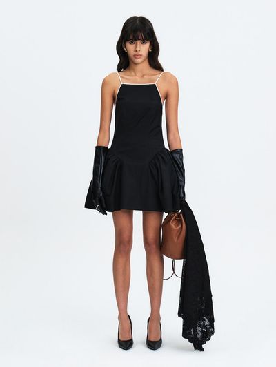 GABRIEL LEE STRAPPY MINI BRA STRAP DRESS [BLACK AND WHITE]