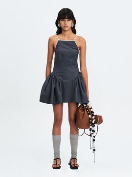GABRIEL LEE STRAPPY MINI BRA STRAP DRESS [GREY/WHITE]