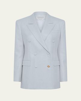 Gabriela Hearst Angela Tweed Double-Breasted Blazer Jacket