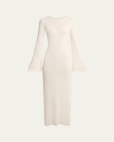 Gabriela Hearst Arisen Bell-Sleeve Silk Knit Maxi Dress