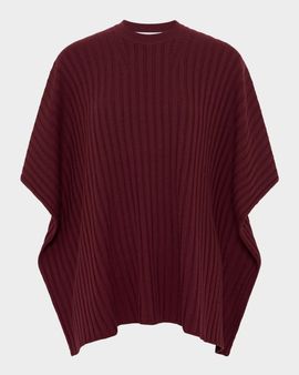 Gabriela Hearst Baron Wool-Cashmere Knit Cropped Poncho