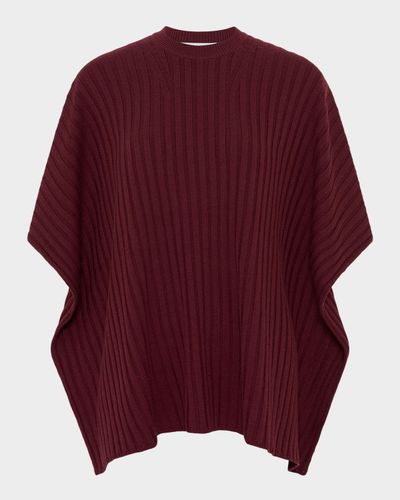 Gabriela Hearst Baron Wool-Cashmere Knit Cropped Poncho