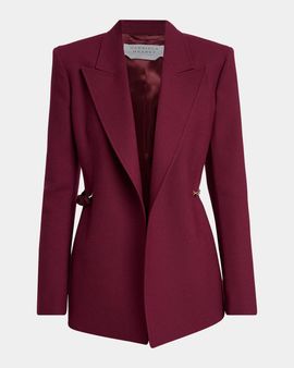 Gabriela Hearst Epona Chain-Waist Wool Blazer Jacket