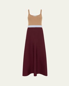 Gabriela Hearst Flaminius Sleeveless Colorblock Wool-Cashmere Knit Midi Dress