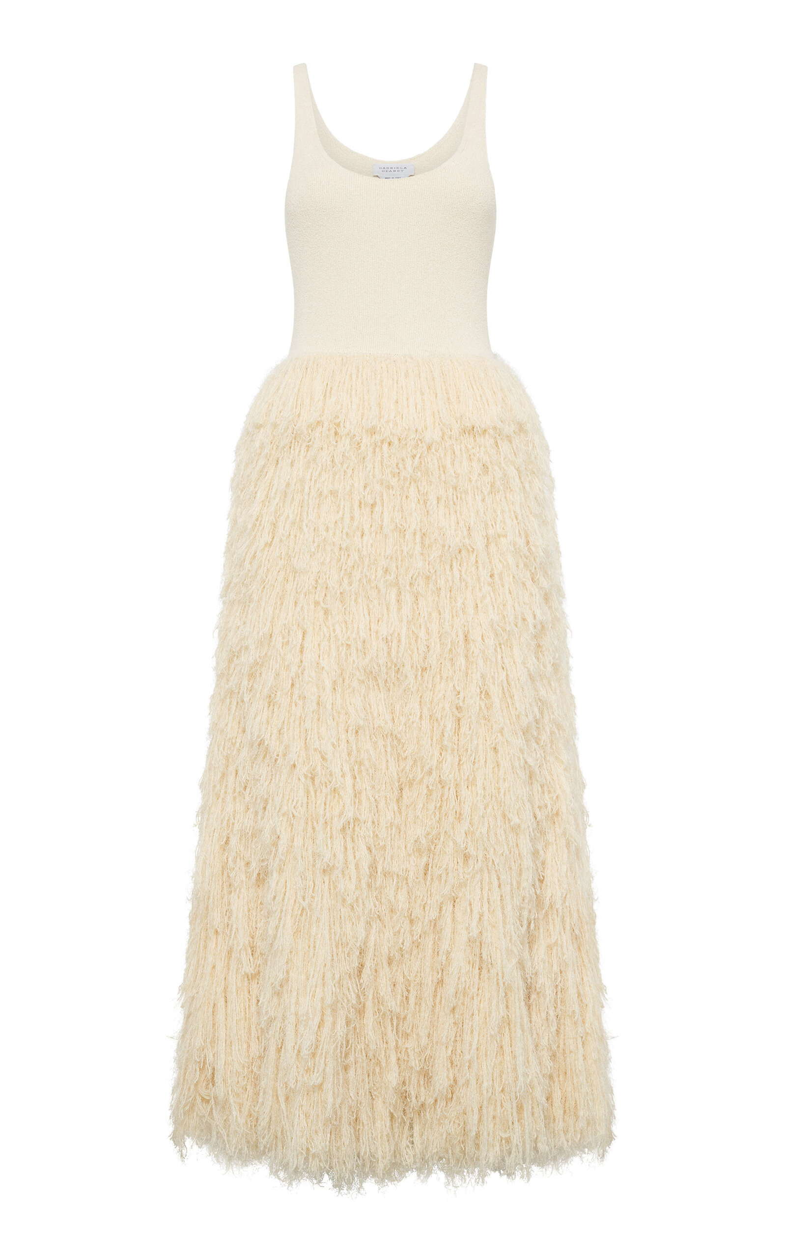 Gabriela Hearst Gabriela Hearst Elianor Fringed SilkCashmere Maxi Dress OffWhite XS