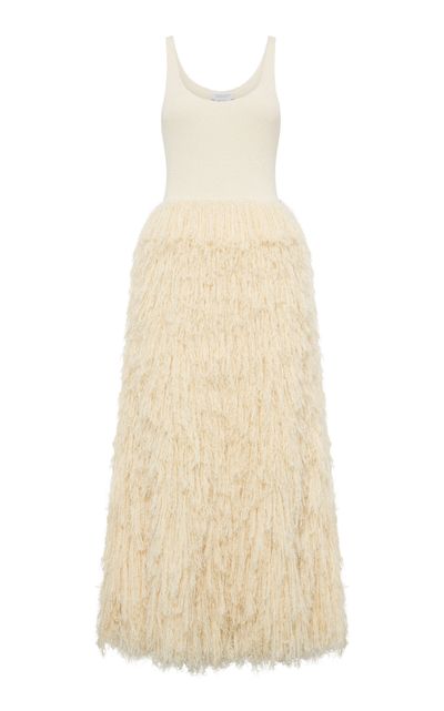 Gabriela Hearst Gabriela Hearst Elianor Fringed SilkCashmere Maxi Dress OffWhite XS