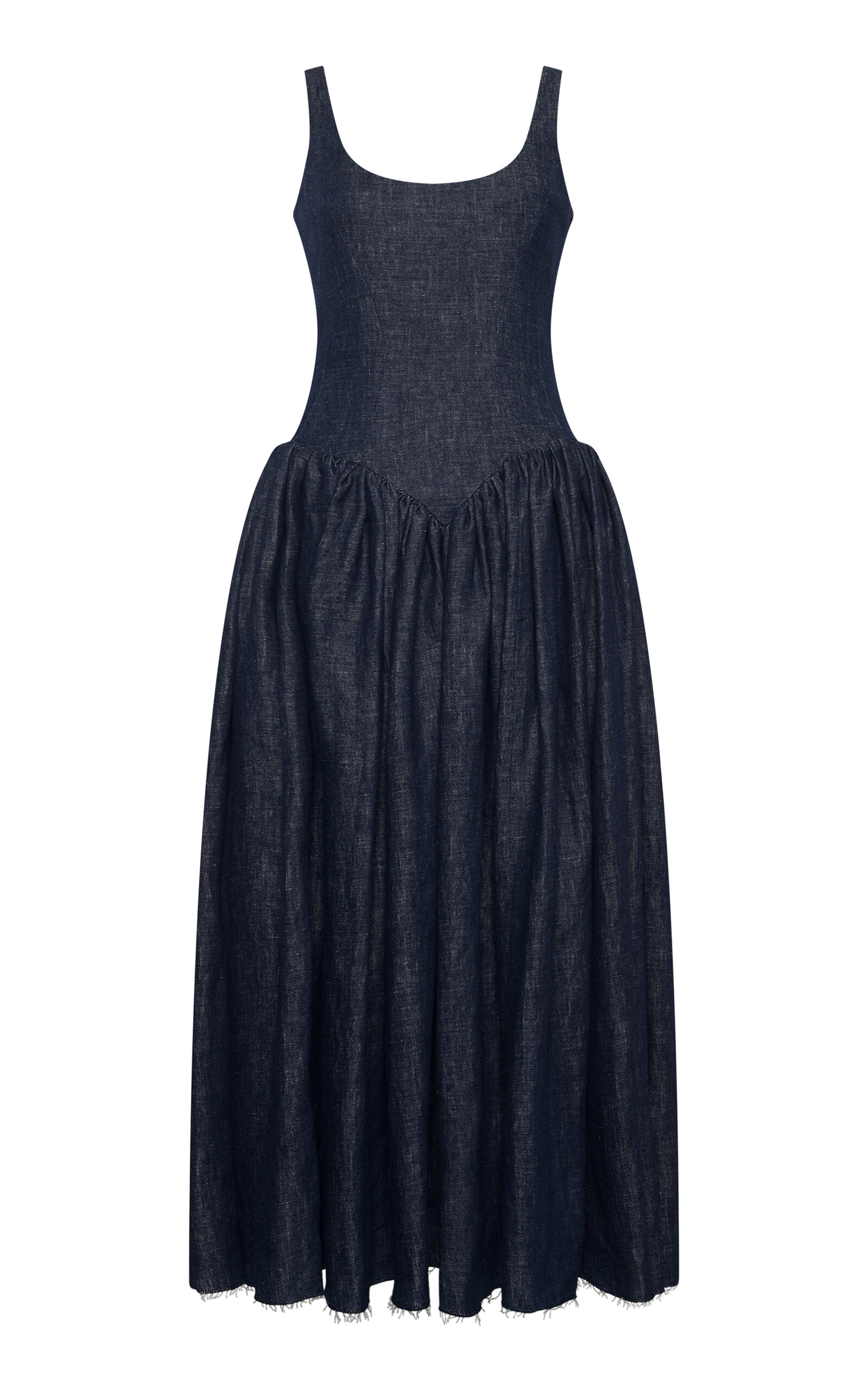 Gabriela Hearst Gabriela Hearst Isai Linen Denim Maxi Dress Dark Wash IT 40