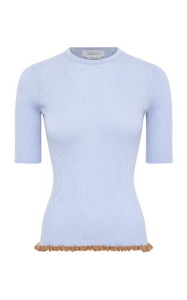 Gabriela Hearst Gabriela Hearst Mireya LaceTrimmed Ribbed WoolSilk Top