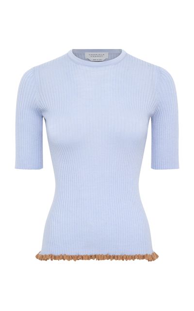 Gabriela Hearst Gabriela Hearst Mireya LaceTrimmed Ribbed WoolSilk Top