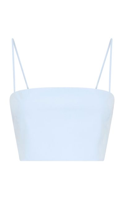 Gabriela Hearst Gabriela Hearst Nadir Cropped Cotton Tank Top Light Blue IT 36