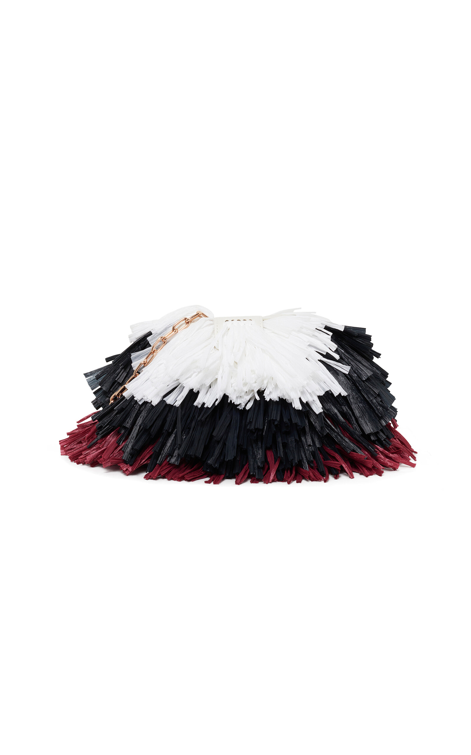 Gabriela Hearst Gabriela Hearst Soft Demi Clutch with a Chain And Raffia Fringe