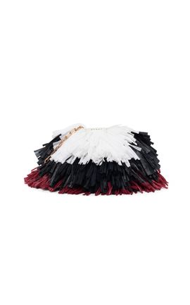 Gabriela Hearst Gabriela Hearst Soft Demi Clutch with a Chain And Raffia Fringe