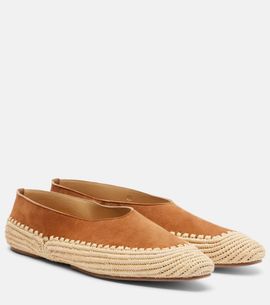 Gabriela Hearst Gabriela Hearst Strength crochet raffia-trimmed suede flats