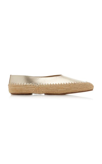 Gabriela Hearst Gabriela Hearst Strength Metallic Leather and Raffia Flats