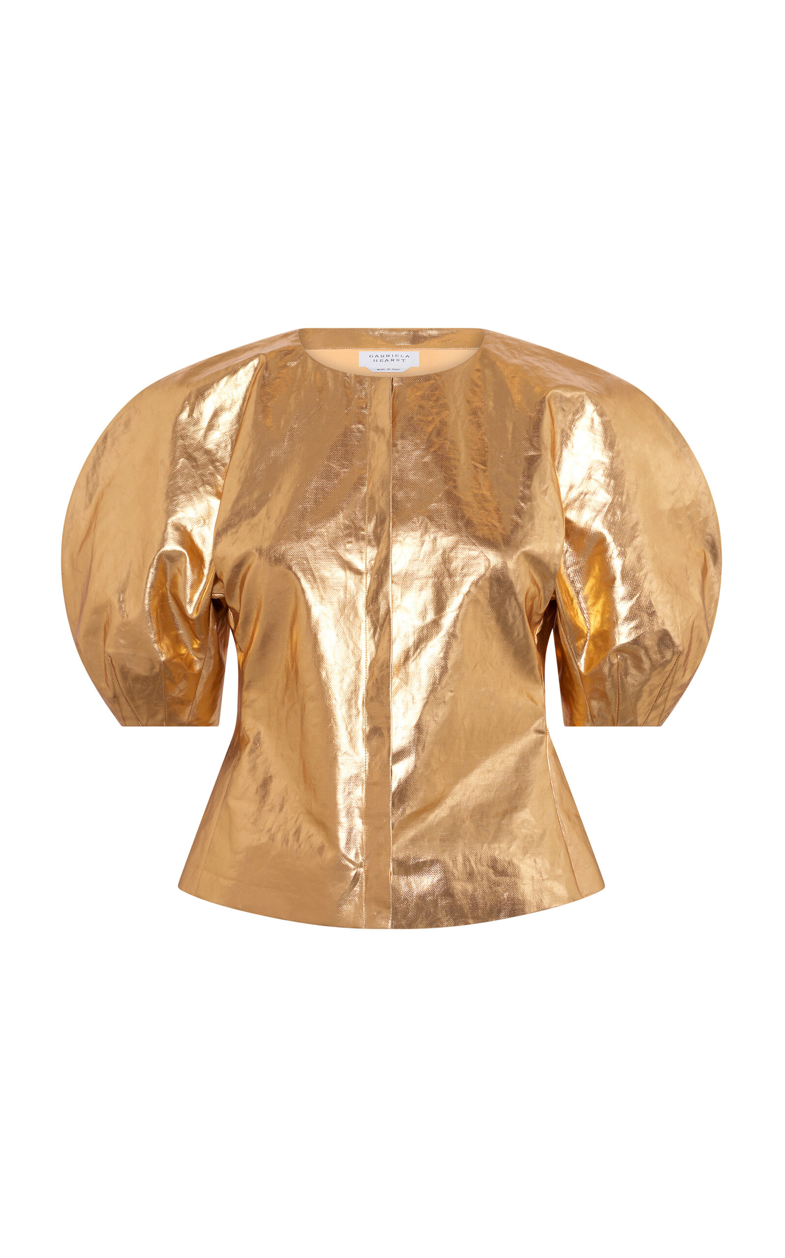Gabriela Hearst Gabriela Hearst Waverly Foiled Linen Top Gold IT 48