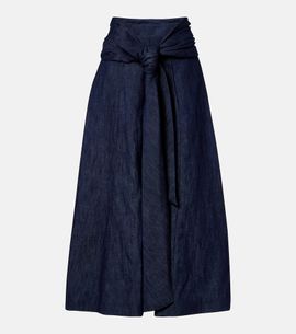 Gabriela Hearst Gabriela Hearst Zivan cotton and linen denim midi skirt