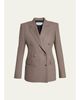 Gabriela Hearst Gavin Wool-Cashmere Flannel Double-Breasted Blazer Jacket - 1