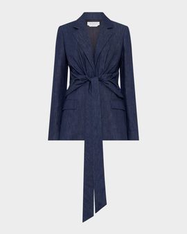Gabriela Hearst Grant Knotted Denim Blazer