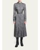 Gabriela Hearst Jane Herringbone Print Silk Belted Midi Shirtdress - 2