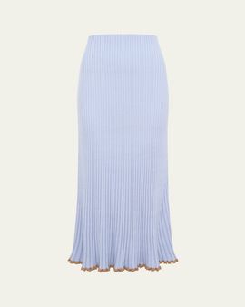 Gabriela Hearst Kavya Rib Knit Midi Skirt