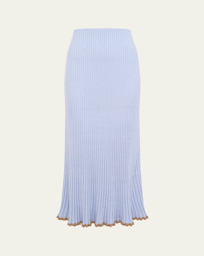 Gabriela Hearst Kavya Rib Knit Midi Skirt