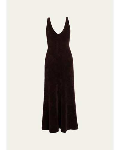 Gabriela Hearst Lady Hall Cashmere-Silk Plush Knit Maxi Slip Dress