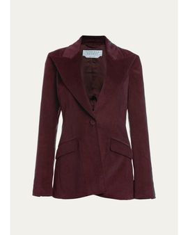 Gabriela Hearst Leiva Cashmere-Wool Corduroy Single-Breasted Blazer