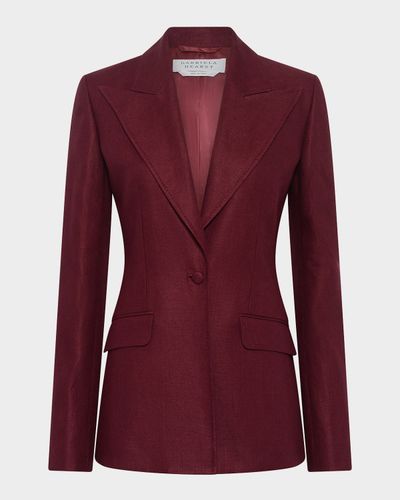 Gabriela Hearst Leiva Single-Breasted Linen Blazer Jacket