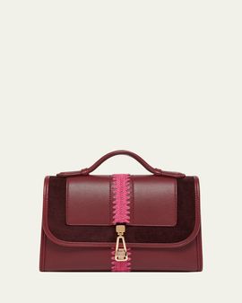 Gabriela Hearst Leonora Small Embroidered Leather Top-Handle Bag