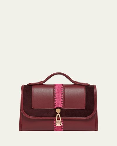 Gabriela Hearst Leonora Small Embroidered Leather Top-Handle Bag
