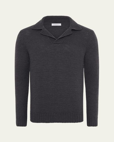 Gabriela Hearst Men's Aled Cashmere Polo Shirt