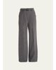 Gabriela Hearst Norman Herringbone Belted Straight-Leg Pants - 1