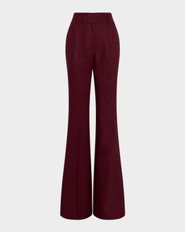 Gabriela Hearst Rhein Pintuck Linen Twill Flare Pants
