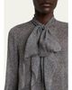 Gabriela Hearst Shildon Herringbone Silk Bow Button-Down Top - 5